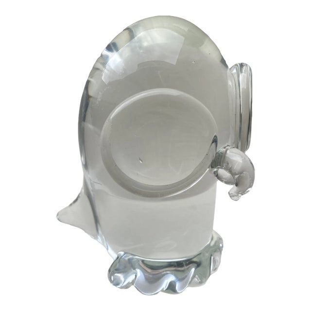 Vintage Murano Owl Signed Licio Zanetti Crystal Owl Circa 1980 For Sale