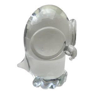 Vintage Murano Owl Signed Licio Zanetti Crystal Owl Circa 1980