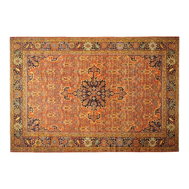 Antique Persian Sultanabad Oriental Carpet, Room Size, with Central Medallion For Sale
