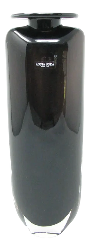 Vintage Kosta Boda Kjell Engman Dark Amethyst Shoulder Vase