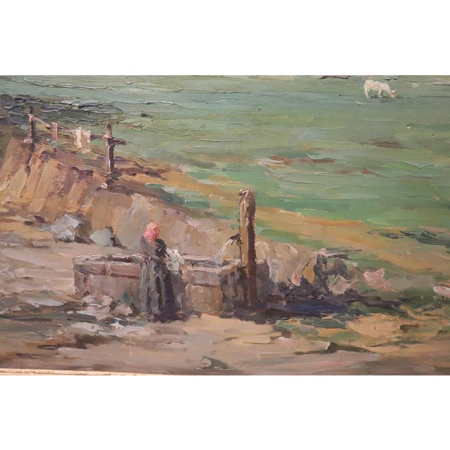 Italian Artist, Mountain Valley Landscape, Oil Painting on Plywood, Framed For Sale - Image 3 of 14