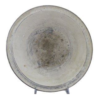 Southeast Asian Thai Sukhothai Style Antique Blue Gray Stoneware Pottery Bowl For Sale