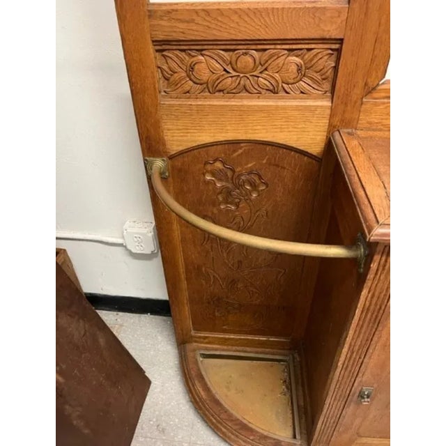 Late 19th Century Antique Arts & Crafts Oak Hall Stand For Sale - Image 5 of 9