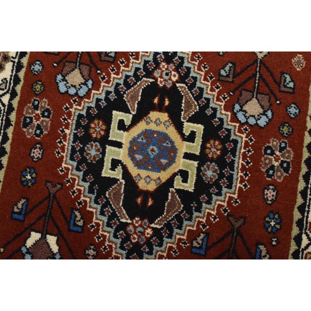 Fine Kashmar Runner 1’10” X 10’1” Red Wool Traditional Hand-Knotted Rug For Sale - Image 4 of 15