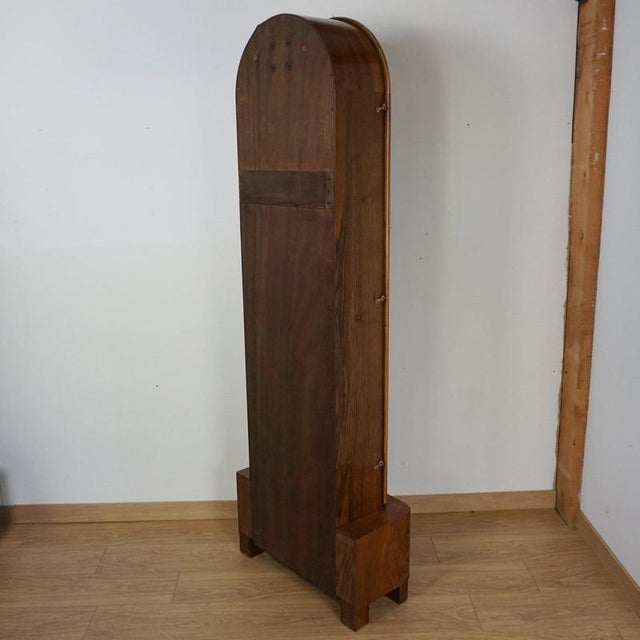 Brown Vintage Longcase Clock in Walnut, 1930s For Sale - Image 8 of 9