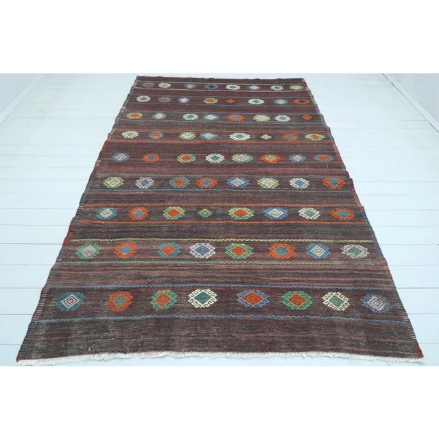 1960s Turkish Sardes Kilim Embroidered Rug For Sale - Image 13 of 13