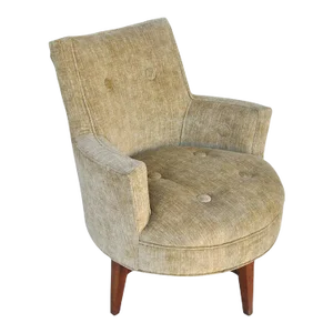 Mid 20th Century Midcentury Jens Risom Style Swivel Lounge Chair