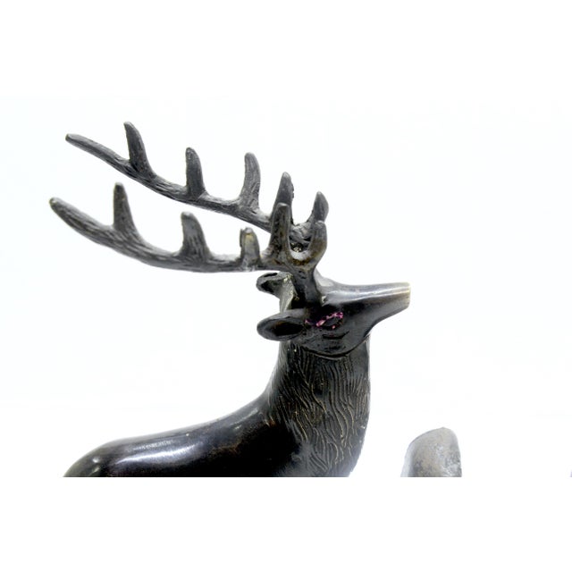 Bookend Pair – Midwest of Cannon Falls Cast Metal Lodge-Style Stag Deer 1970s For Sale - Image 13 of 14