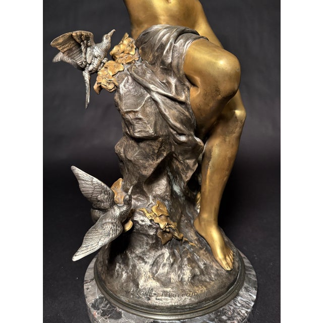 Figurative Late 19th Century Exotic Gilt And Silvered Bronze By Mathurin Moreau For Sale - Image 3 of 9