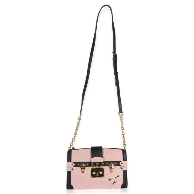 Pink Rose Ballerine Epi Trunk Clutch Handbag For Sale - Image 8 of 9