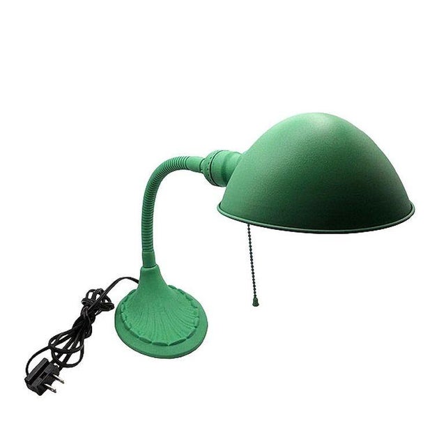 1920s Art Deco Gooseneck Desk Lamp W/Dome Shade and Shell Base For Sale - Image 4 of 6