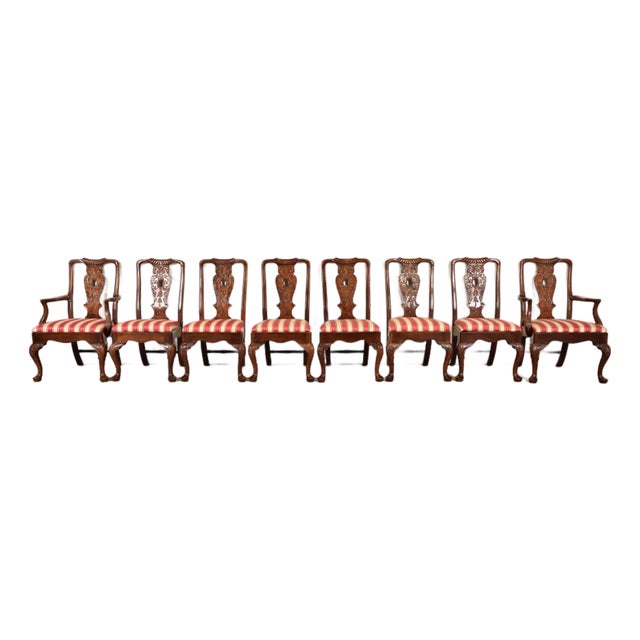 Henredon Chippendale Carved Mahogany Dining Chairs, Set of Eight For Sale