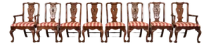 Henredon Chippendale Carved Mahogany Dining Chairs, Set of Eight