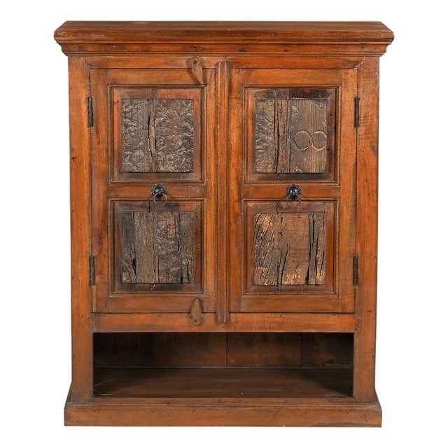 1980s Ranch Style Solid Wood 36 in. Wide Rustic Cabinet For Sale
