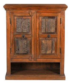1980s Ranch Style Solid Wood 36 in. Wide Rustic Cabinet