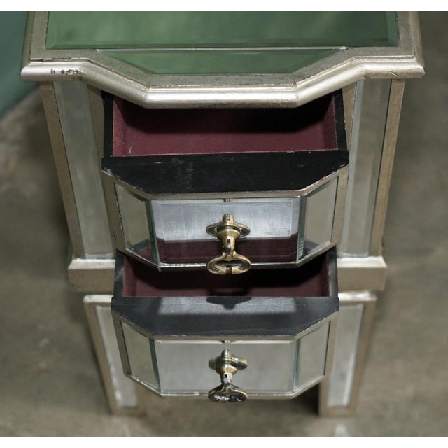 Gold Venitian Bevelled Glass Nightstand with Drawers by Aeg, 2010, Set of 2 For Sale - Image 8 of 18