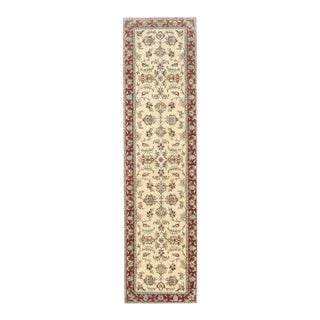 Area Size Ivory Hand-Knotted Wool Floral Symmetry Motif Traditional Carpet Rug For Sale