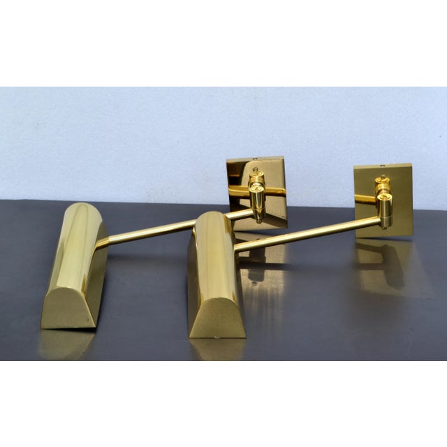 Metalarte Hansen Retractable Brass & Metal Sconces Lamps Metalarte Spain Wall Lights Pair For Sale - Image 4 of 13