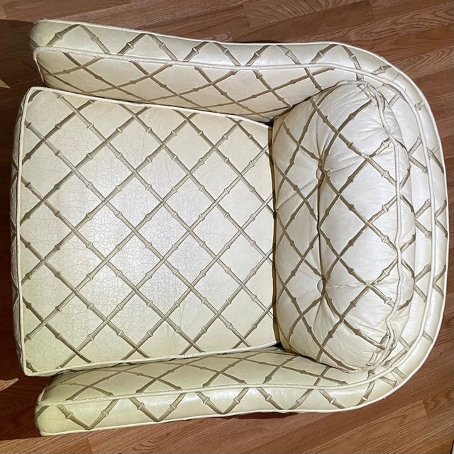 Late 20th Century Art Deco Oxford Ltd. Chair With Embroidered Leather For Sale - Image 11 of 12