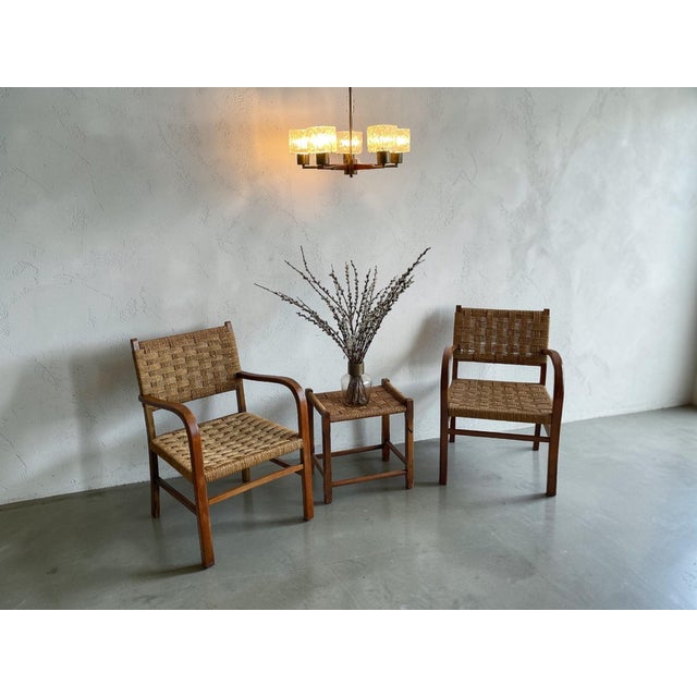 1960s Mid-Century Modern Woven Rope Stool, Europe, 1960s For Sale - Image 5 of 10