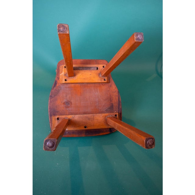 Mid-Century Modern Vintage Alpine Bavarian Heart-Cutout Plank Chair (Brettstuhl) For Sale - Image 3 of 3