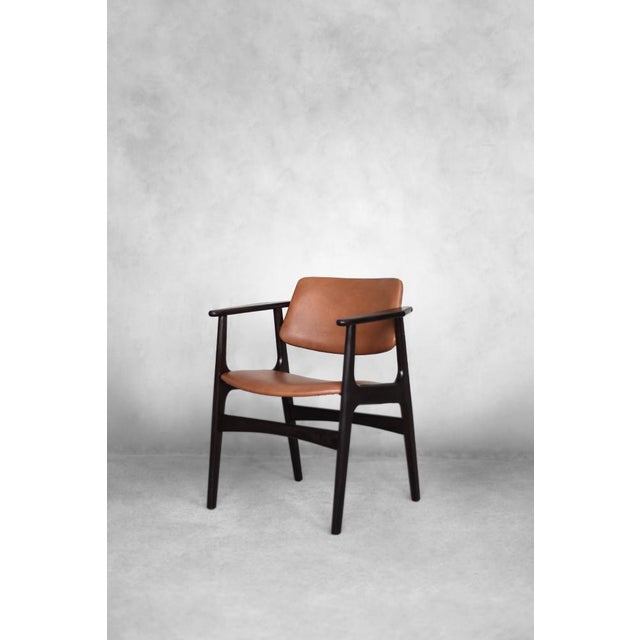 Wood Mid-Century Scandinavian Modern Mahogany Office Chair, 1960s For Sale - Image 7 of 16