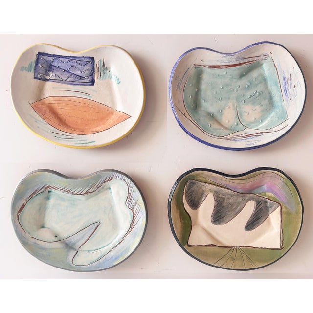 1980s Loughran Unique Abstract 43 Piece Ceramic Dinner Set, Kidney Shaped For Sale - Image 9 of 18