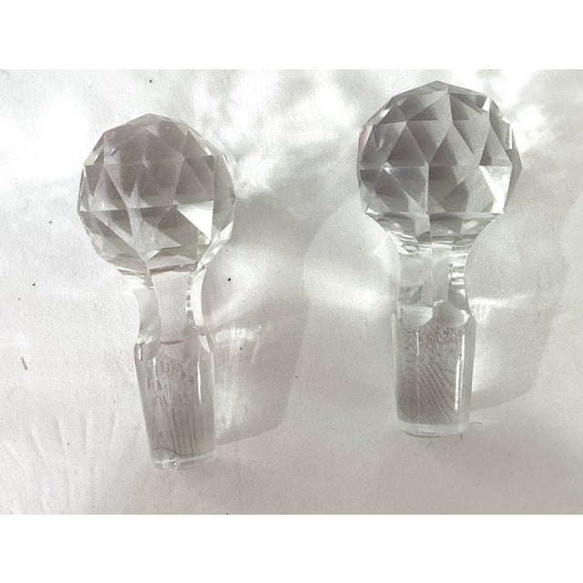 American brilliant period-antique cut crystal decanters-Intricate diamond cut bulbous bases- Fluted, long, faceted neck...