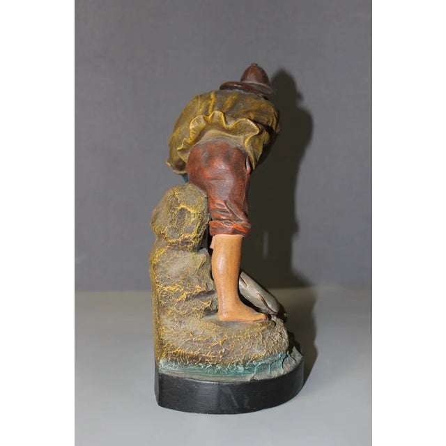 Ceramic Terracotta Figure of a Breton Fisherman, 1900 For Sale - Image 7 of 12