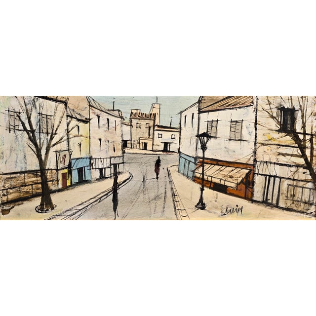 Charles Levier Charles Levier—Charming Parisian Street Scene —1960s French Expressionist Oil Painting For Sale - Image 4 of 11