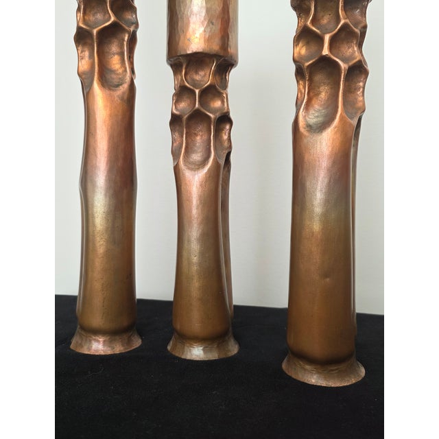 Brutalist Copper Candle Holders by Thomas R. Markusen For Sale - Image 9 of 12