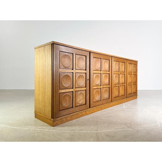 Brutalist Sideboard in Oak by Gerhard Bartels For Sale - Image 5 of 11