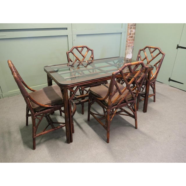 Regency Style Simulated Bamboo Dining Table and 4 Chairs This superb set would be wonderful in a Garden or Modern...
