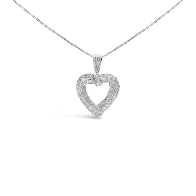 Immerse yourself in the timeless elegance of this rhodium-plated .925 sterling silver pendant, where luxury meets romance....