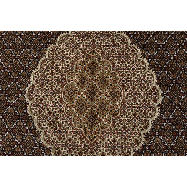 Tabriz Mahi Rug 8’10” X 12’6” Black Wool Traditional Hand-Knotted Carpet For Sale In Philadelphia - Image 6 of 15