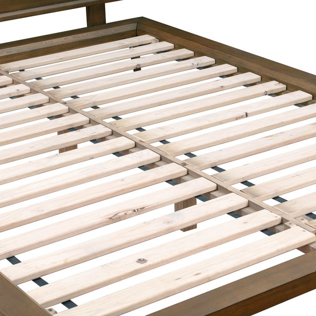 Coffee Emery Platform Walnut King Bed For Sale - Image 8 of 10