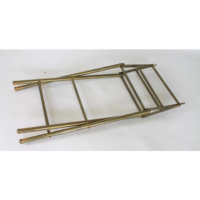 Mid 20th Century Vintage Brass Folding Luggage Rack For Sale - Image 5 of 9
