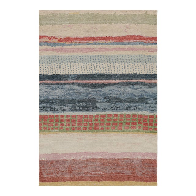 Rug & Kilim’s Distressed Contemporary Abstract Runner in Polychromatic Patterns For Sale
