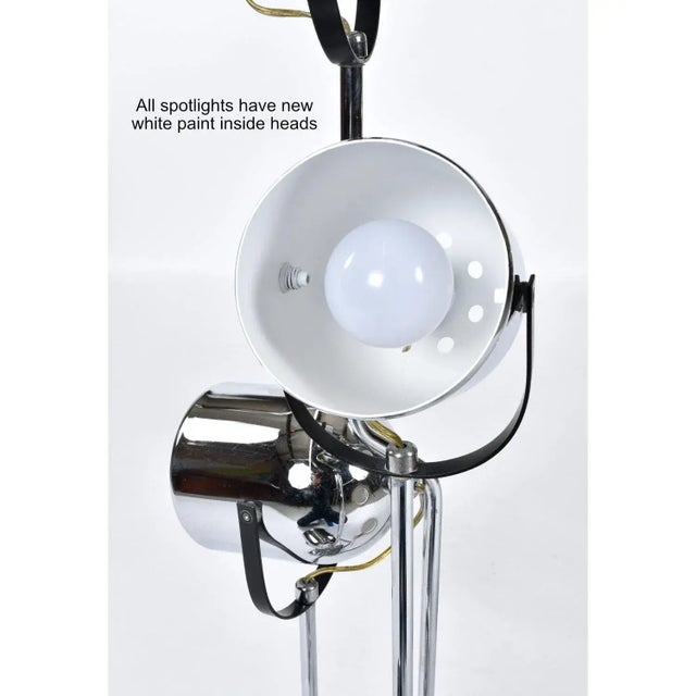 1970s Pair Goffredo Reggiani Sonneman Style Italian Modern Spotlight Table Lamps For Sale - Image 5 of 13