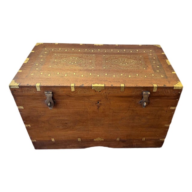 Antique Burmese Mandalay Campaign Secretary Chest For Sale