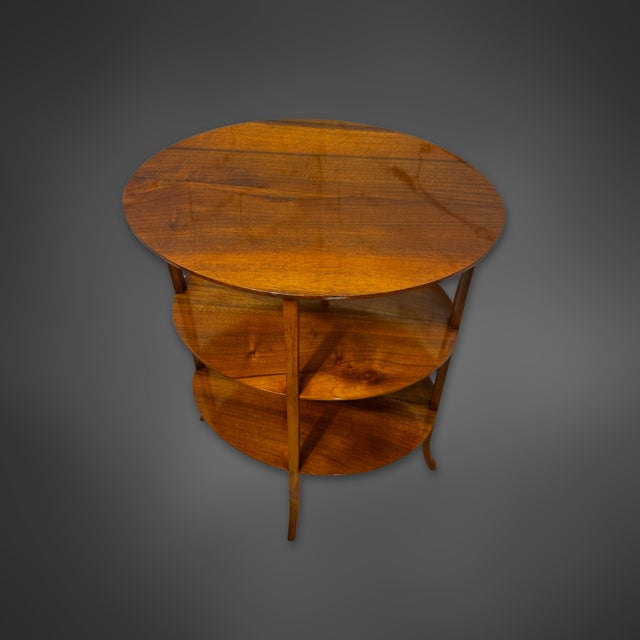 Antique Biedermeier Stand in Walnut, 1830 For Sale - Image 3 of 6