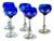 Cobalt Blue Massenet Crystal Hock Glasses by Saint-Louis, 1920, Set of 5 For Sale