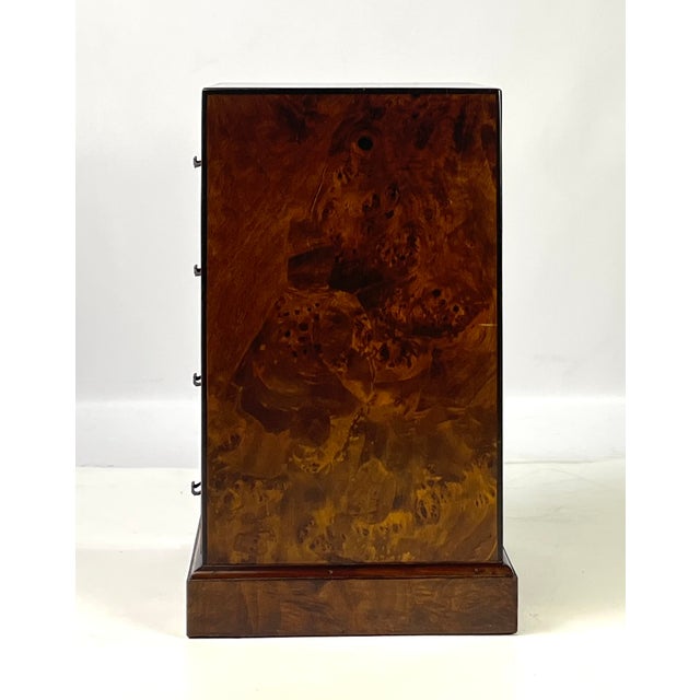Brown Vintage Italian Burl Wood 4-Drawer Nightstand or Side Chest For Sale - Image 8 of 13
