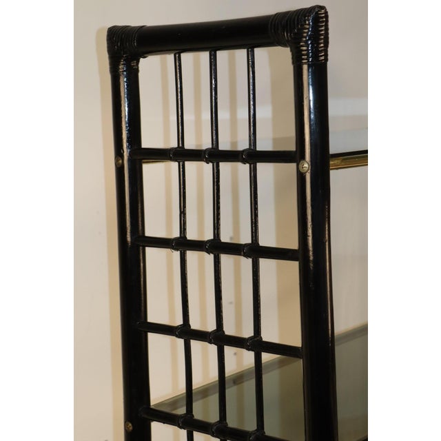 Vintage Shelf in Smoked Glass and Bamboo-Style Frame, 1970s For Sale - Image 12 of 17