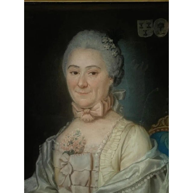 Paper 18th Century Gouache Portraits of French Aristocrats by Charles Noel - a Pair For Sale - Image 7 of 13