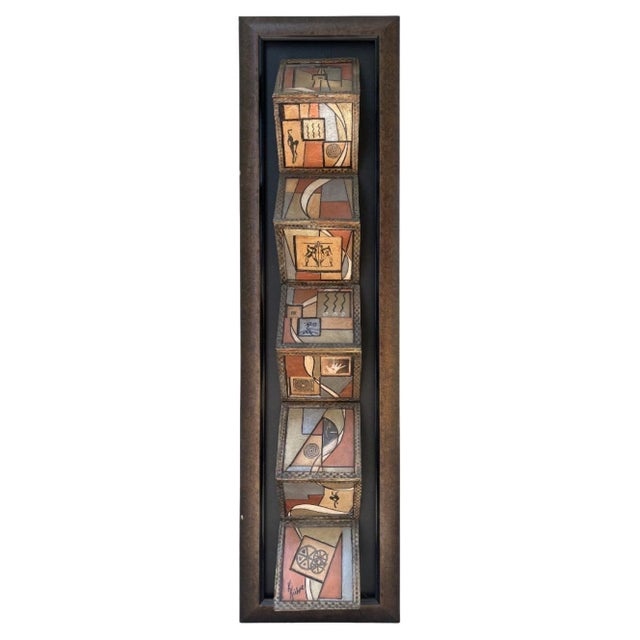 Contemporary Abstract Mixed Media Collage, Handmade Paper This is a mixed media artwork created on handmade paper by the...