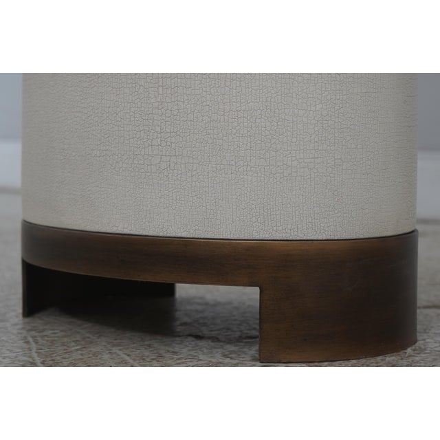 Metal Studio a Modern Textured Canvas Mirror Top Pedestal For Sale - Image 7 of 10
