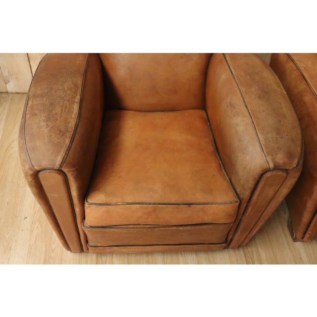 Animal Skin Art Deco Leather Club Chairs, 1930s, Set of 2 For Sale - Image 7 of 14