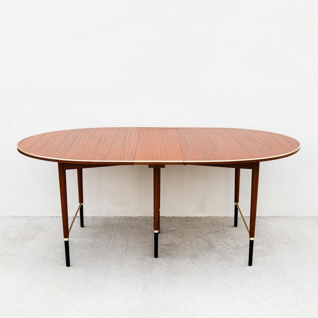Wood Restored 1950s Paul McCobb Mahogany & Brass "Connoisseur Collection" Expandable Dining Table For Sale - Image 7 of 18