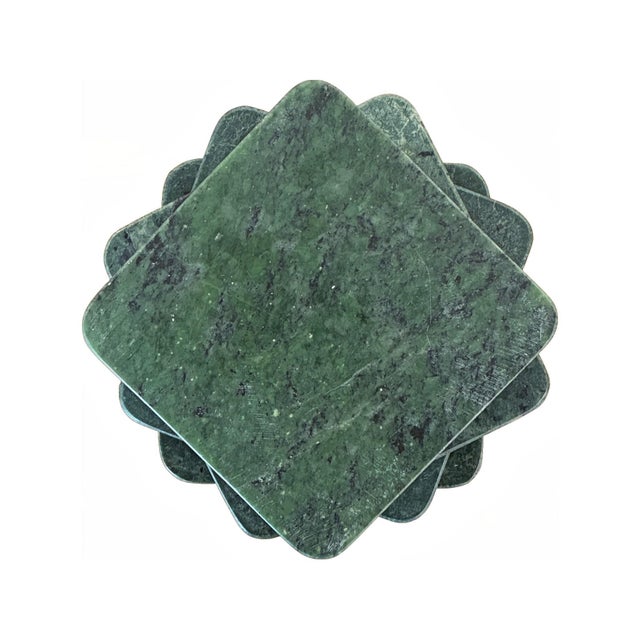 Evergreen Marble Coaster Set of 4 For Sale - Image 11 of 11